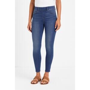 Spanx SZ S Distressed Denim Pull-On Pants High Rise Distressed Leggings Jeans